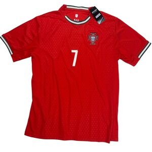 Portugal Ronaldo 7 Soccer Jersey 2XL Red FPF National Team Football Shirt NWT